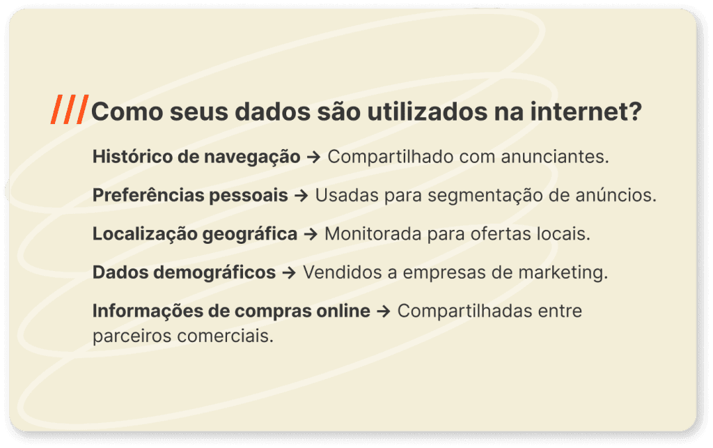 Como seus dados são utilizados na internet?