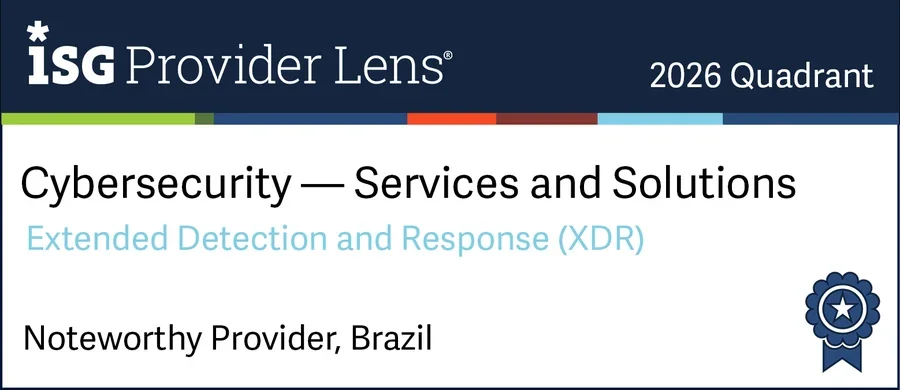 Selo ISG Provider Lens 2026 Quadrant, Cybersecurity Services and Solutions, Extended Detection and Response (XDR), Noteworthy Provider, Brazil