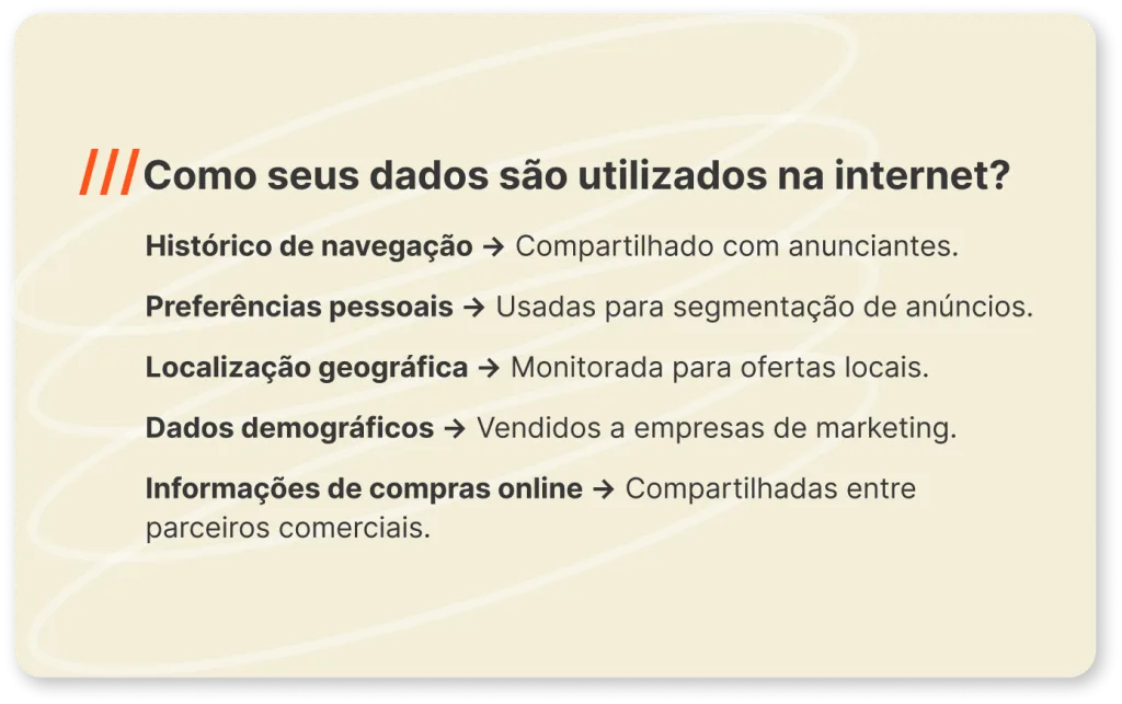 Como seus dados são utilizados na internet?